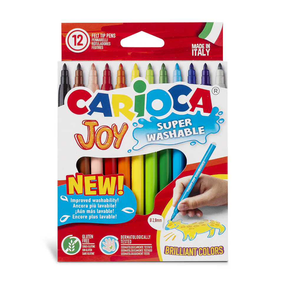 Plumones Carioca Joy 12 Unidades Súper Lavables 1