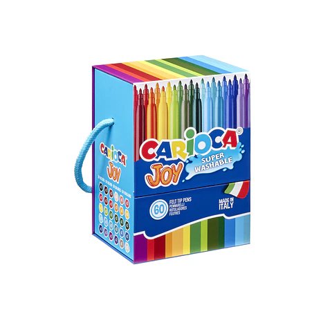 Plumones Carioca Joy 60 Unidades 30 Colores en Caja con Asa