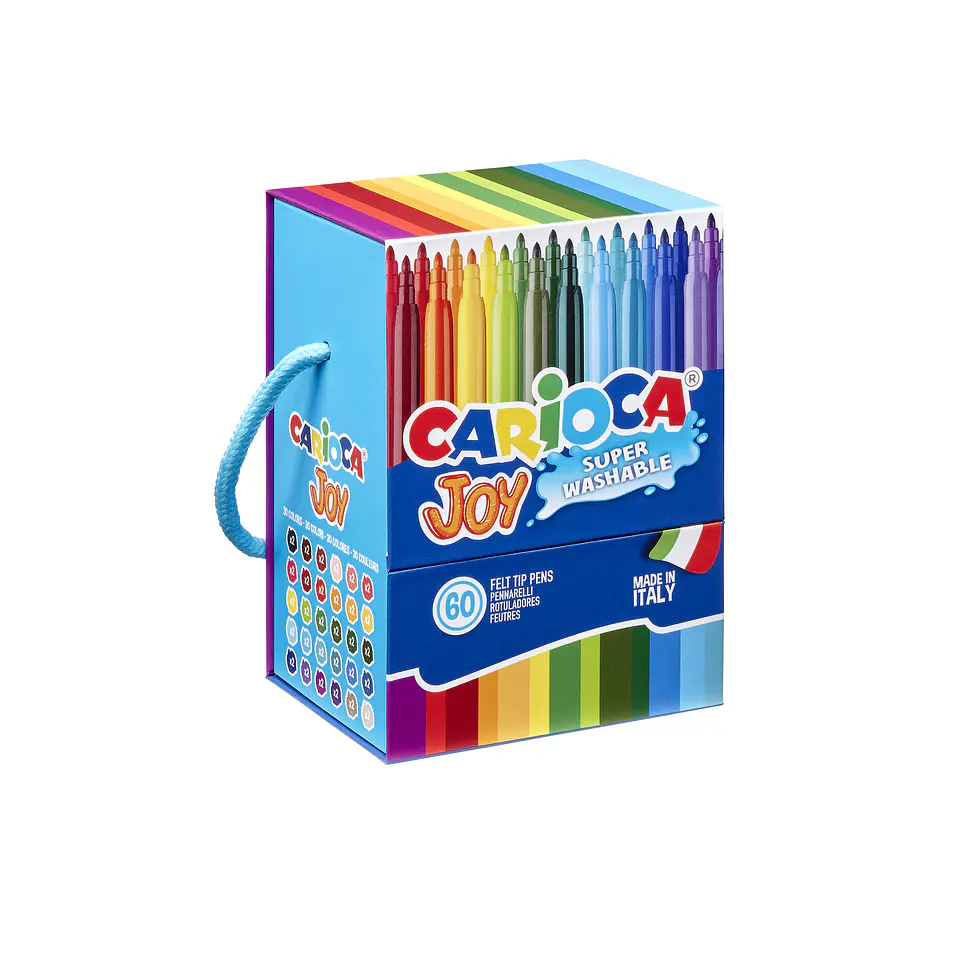 Plumones Carioca Joy 60 Unidades 30 Colores en Caja con Asa 1