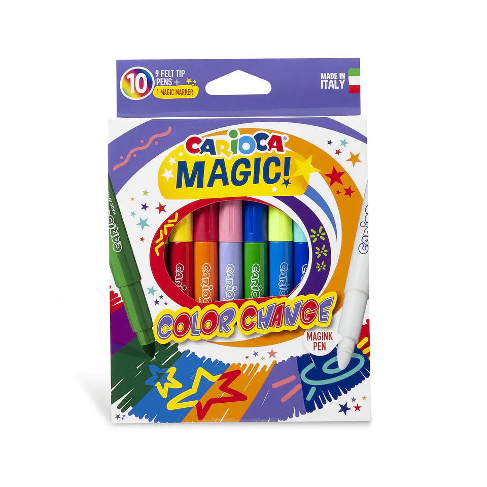 Plumones Carioca Magic Color Change 10 Unidades · 18 Colores 1