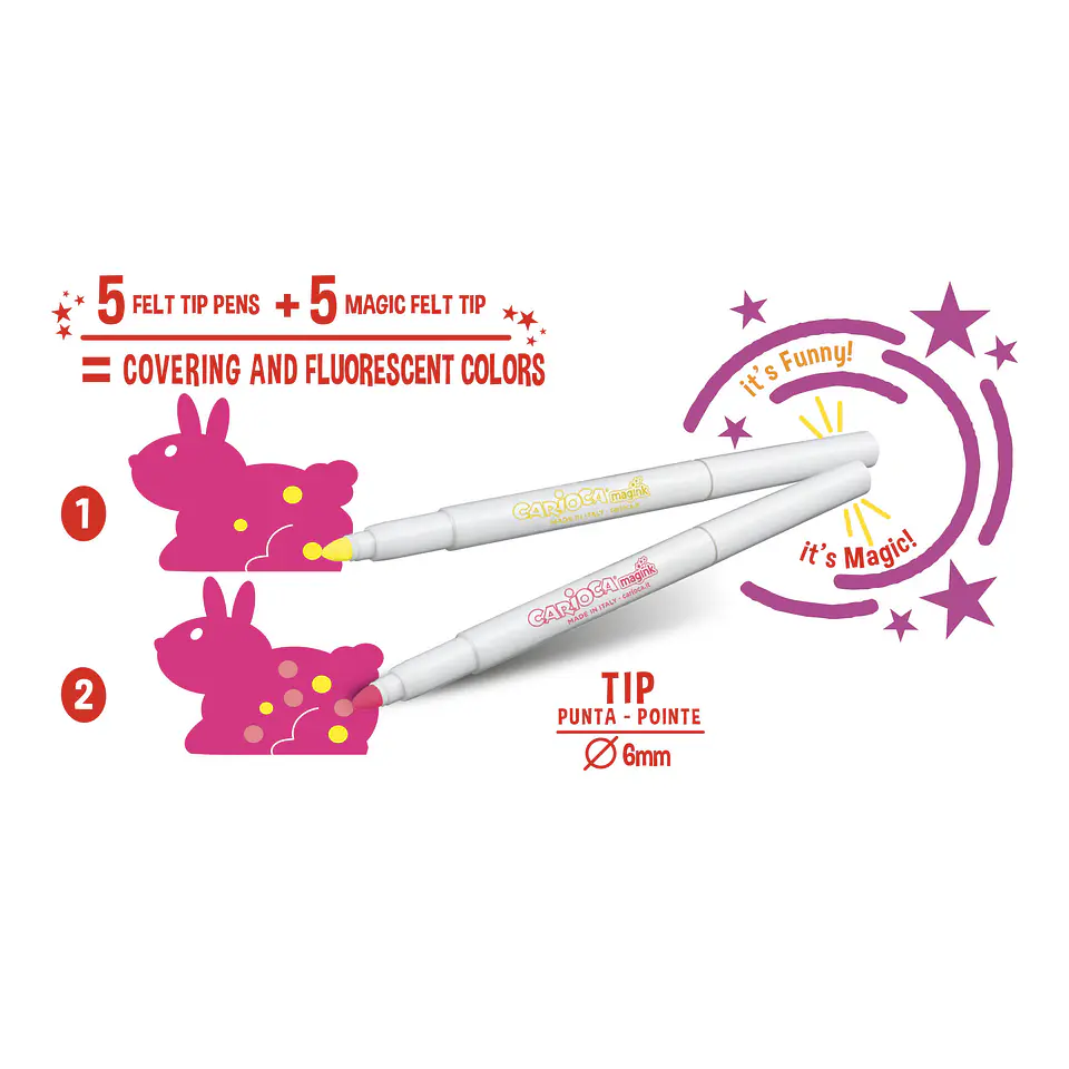 Plumones Carioca Magic Color Up 10 Unidades con 5 Maginks 3