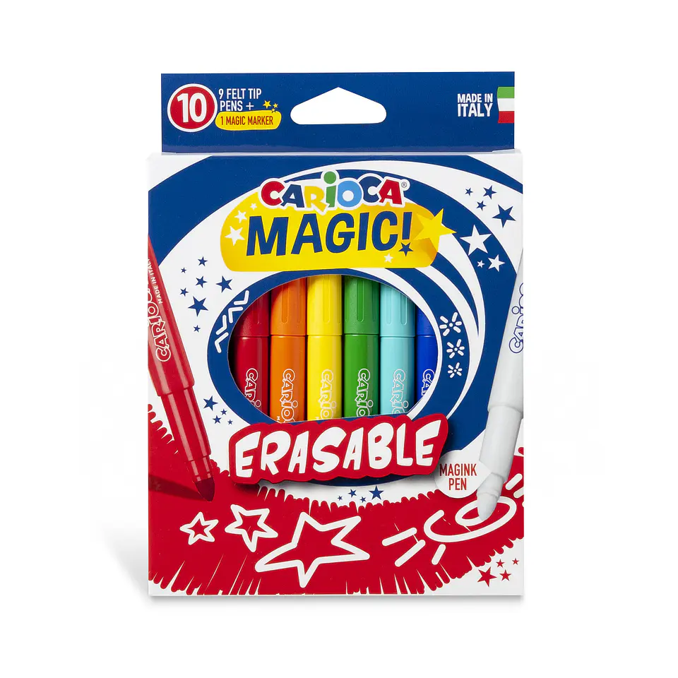 Plumones Carioca Magic Erasable 10 Unidades Borrables 1