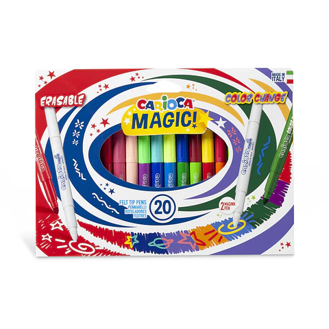 Plumones Carioca Magic 20 Unidades Borrable y Color Change