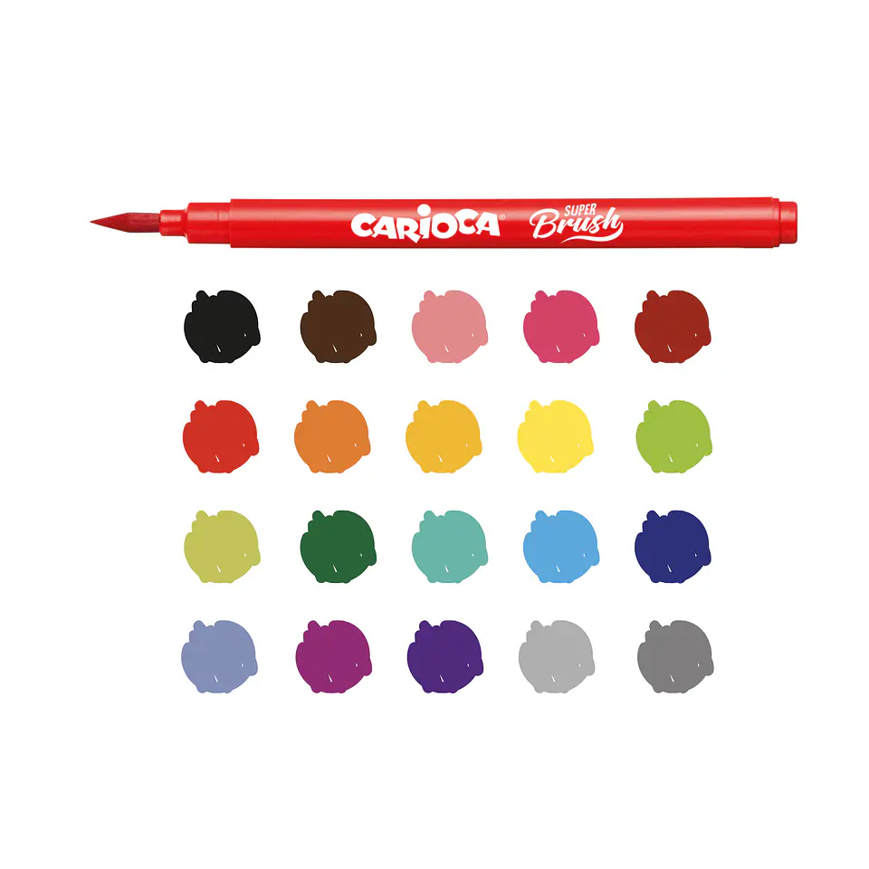 Plumones Carioca Super Brush 20 Unidades Punta Pincel 2
