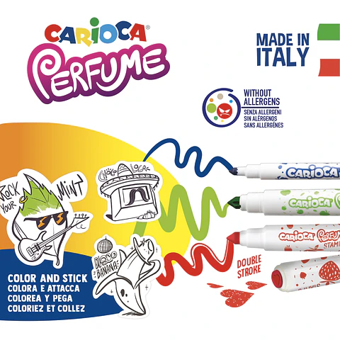 Plumones Perfumados Carioca Perfume 30 Unidades con Stickers