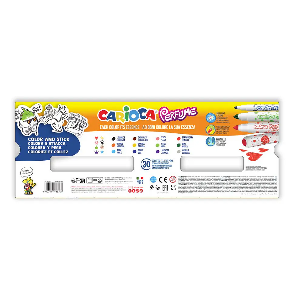 Plumones Perfumados Carioca Perfume 30 Unidades con Stickers 4