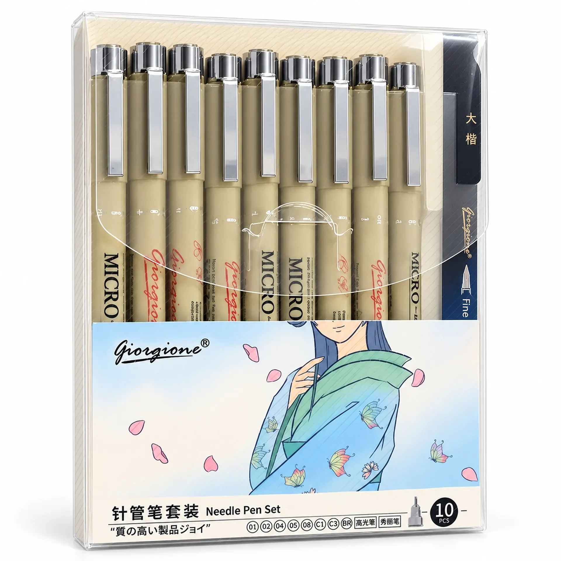 Estilógrafos Giorgione ZG010 Set 10 Piezas con Punta Blanda 1