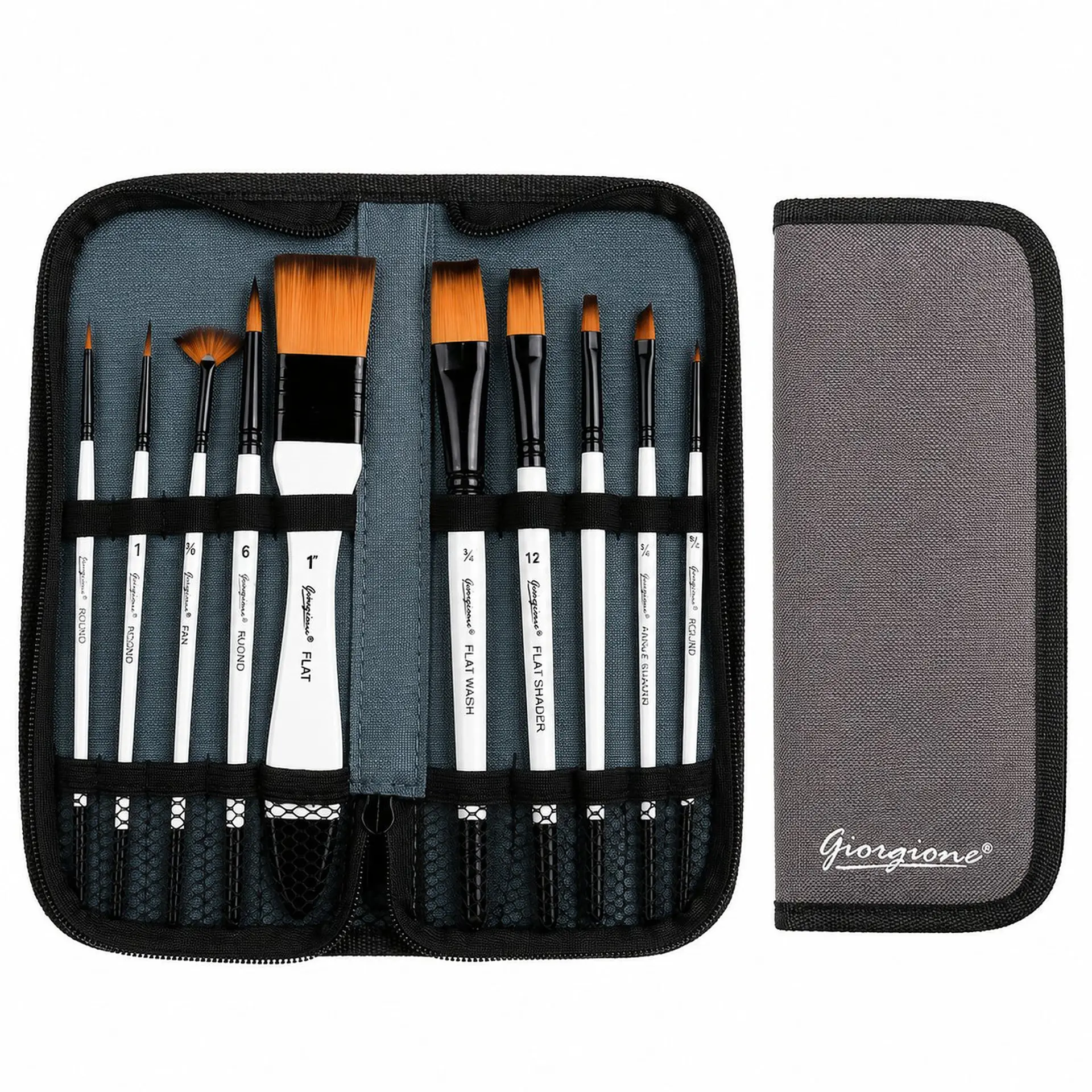 Set 10 Pinceles Giorgione G-F400 Acrílico y Acuarela 1