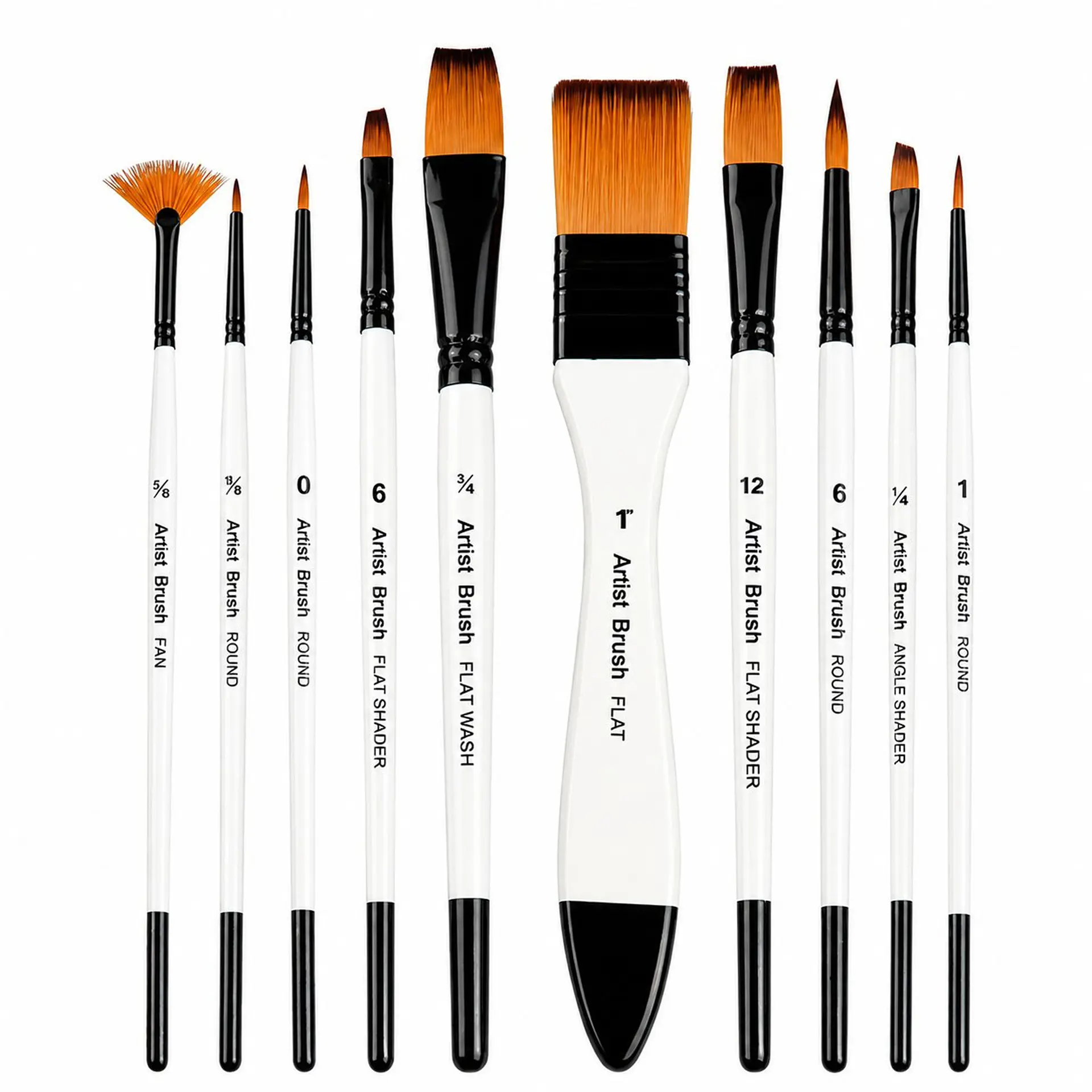 Set 10 Pinceles Giorgione G-F400 Acrílico y Acuarela 3