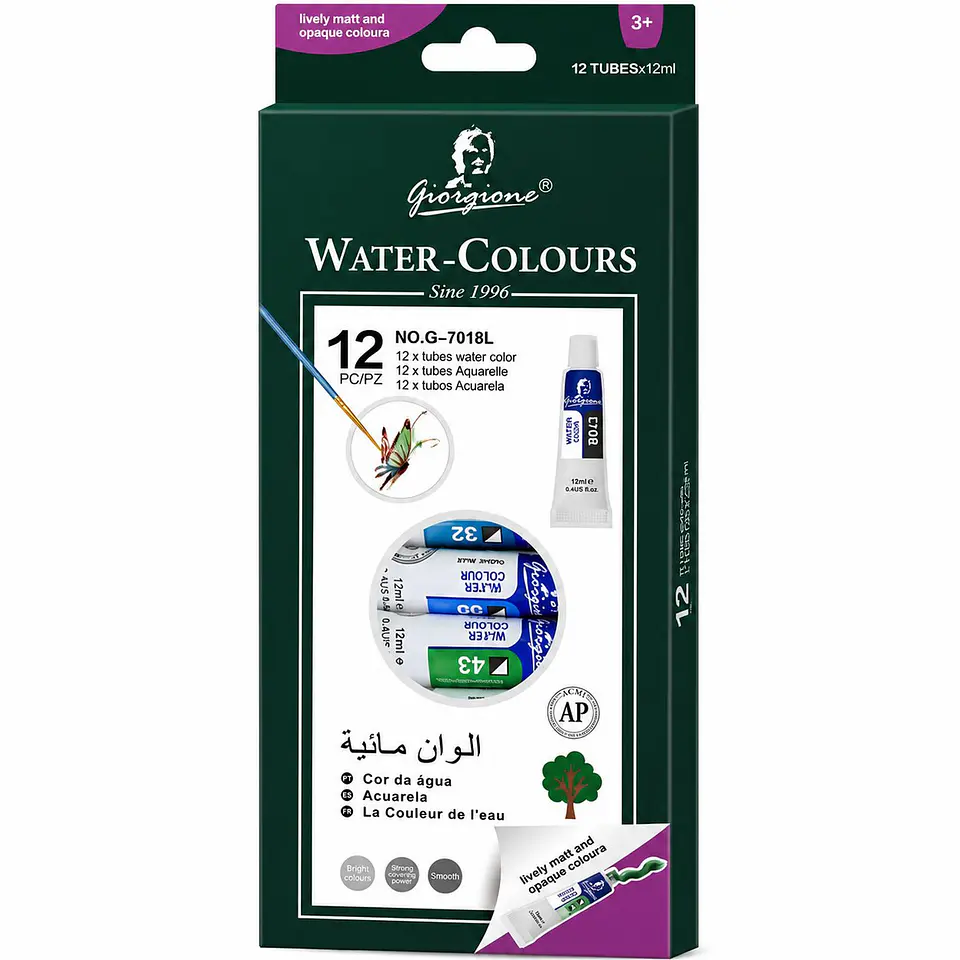 Set 12 Acuarelas en Tubo Giorgione G-7018 de 12 ml 1