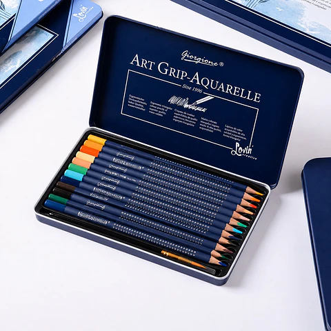 Lápices Acuarelables Giorgione Art Grip 12 Colores + Pincel