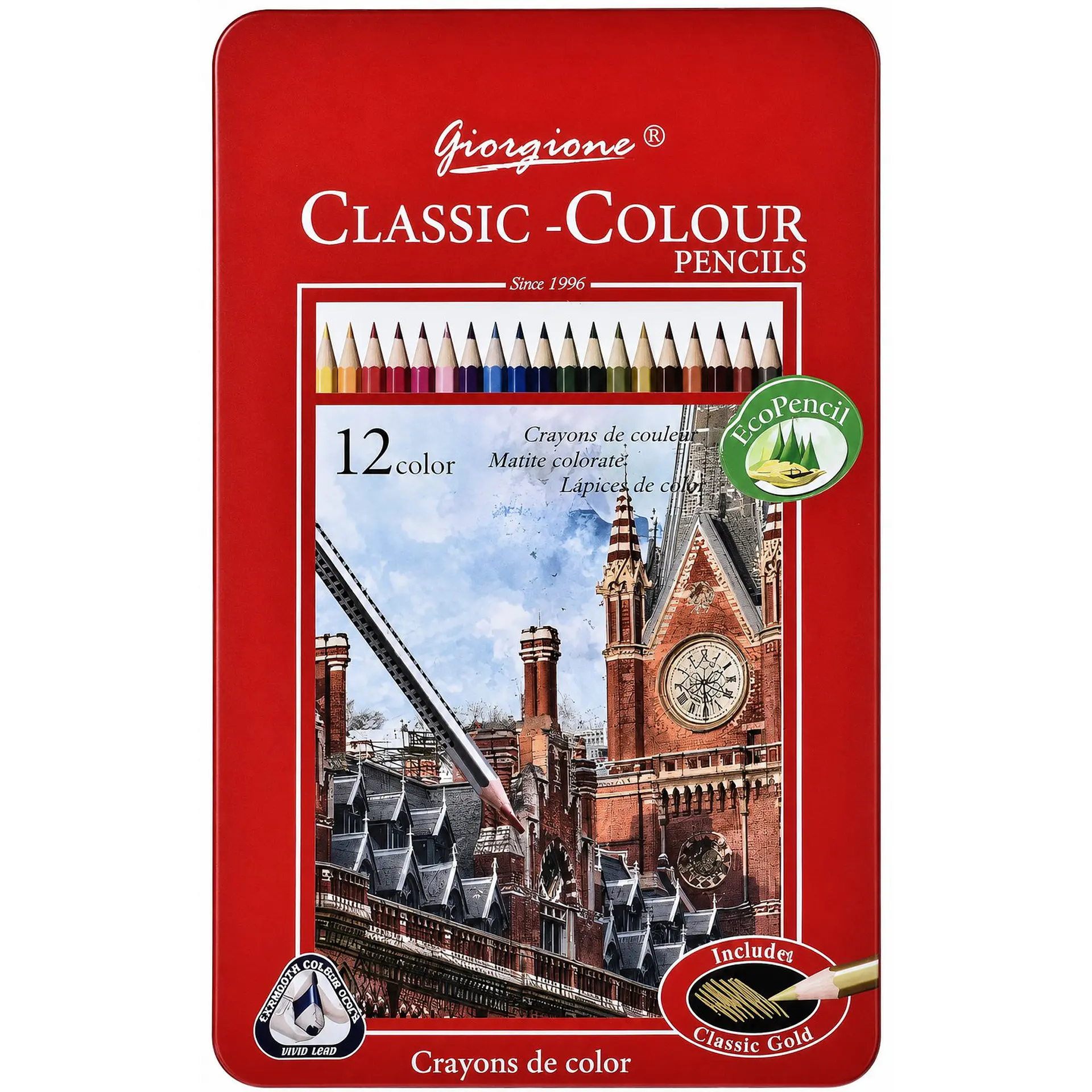 12 Lápices de Colores Giorgione Classic-Colour Caja Metálica 1