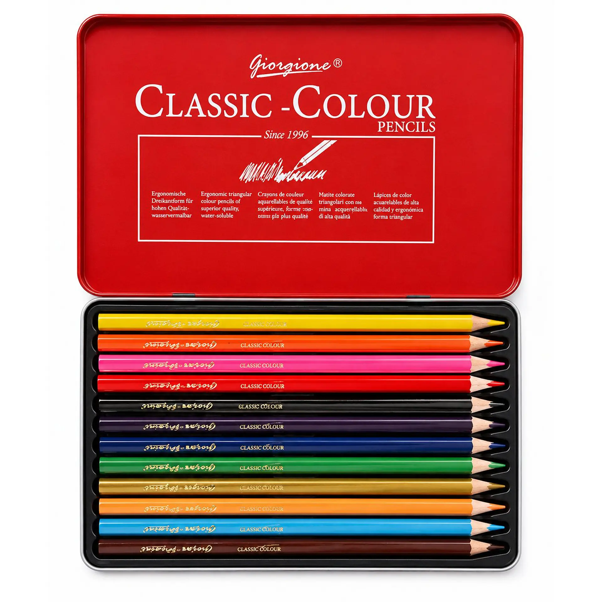 12 Lápices de Colores Giorgione Classic-Colour Caja Metálica 2