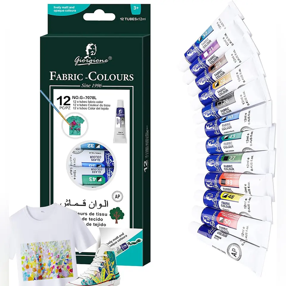 Set 12 Pinturas para Tela Giorgione G-7078 · 12 x 12 ml 2