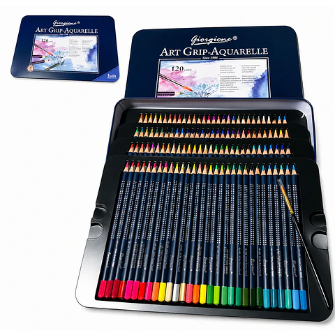 Set 120 Lápices Acuarelables Giorgione Art Grip + Pincel