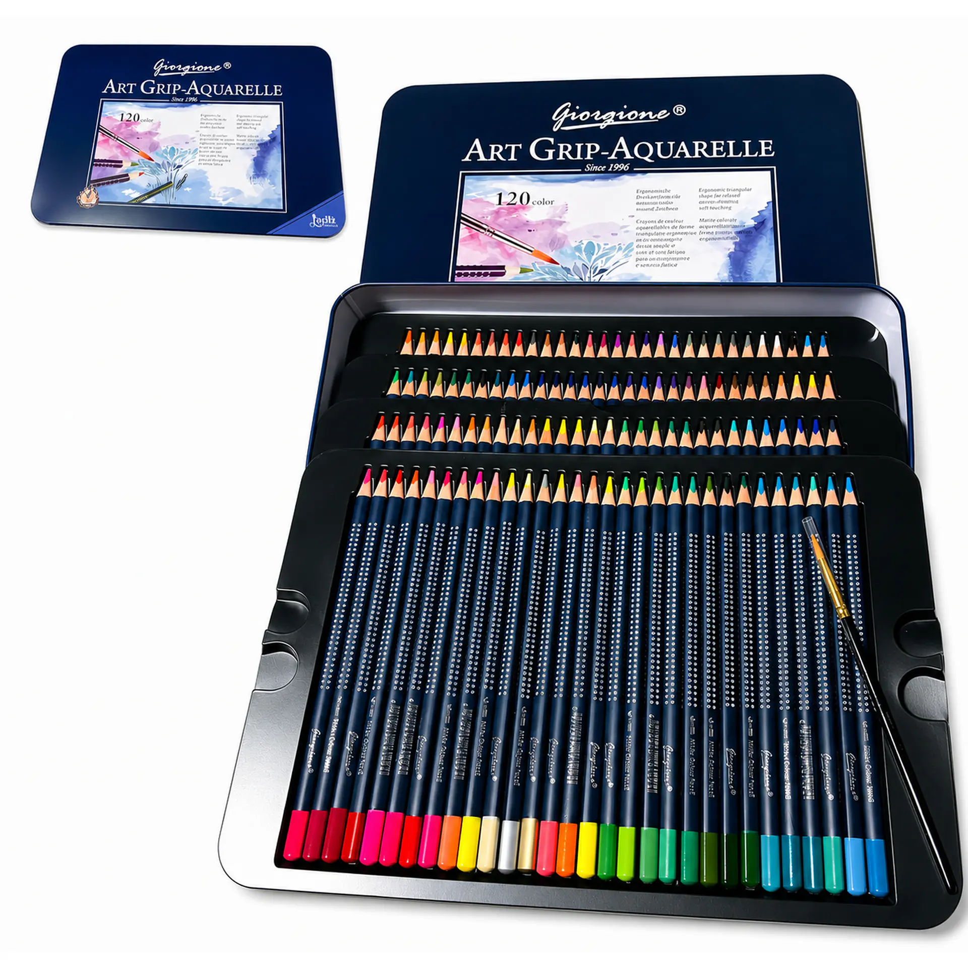 Set 120 Lápices Acuarelables Giorgione Art Grip + Pincel 2