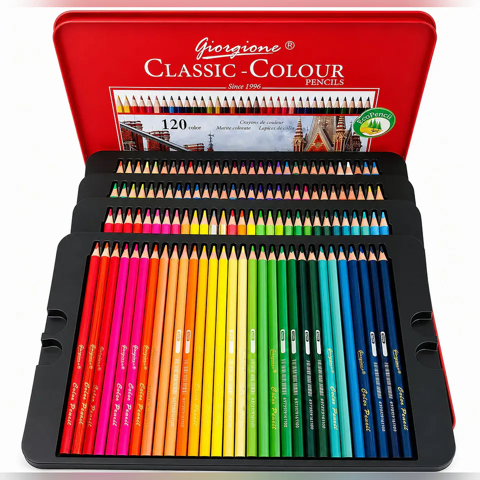 Set 120 Lápices de Colores Giorgione Classic Caja Metálica 1