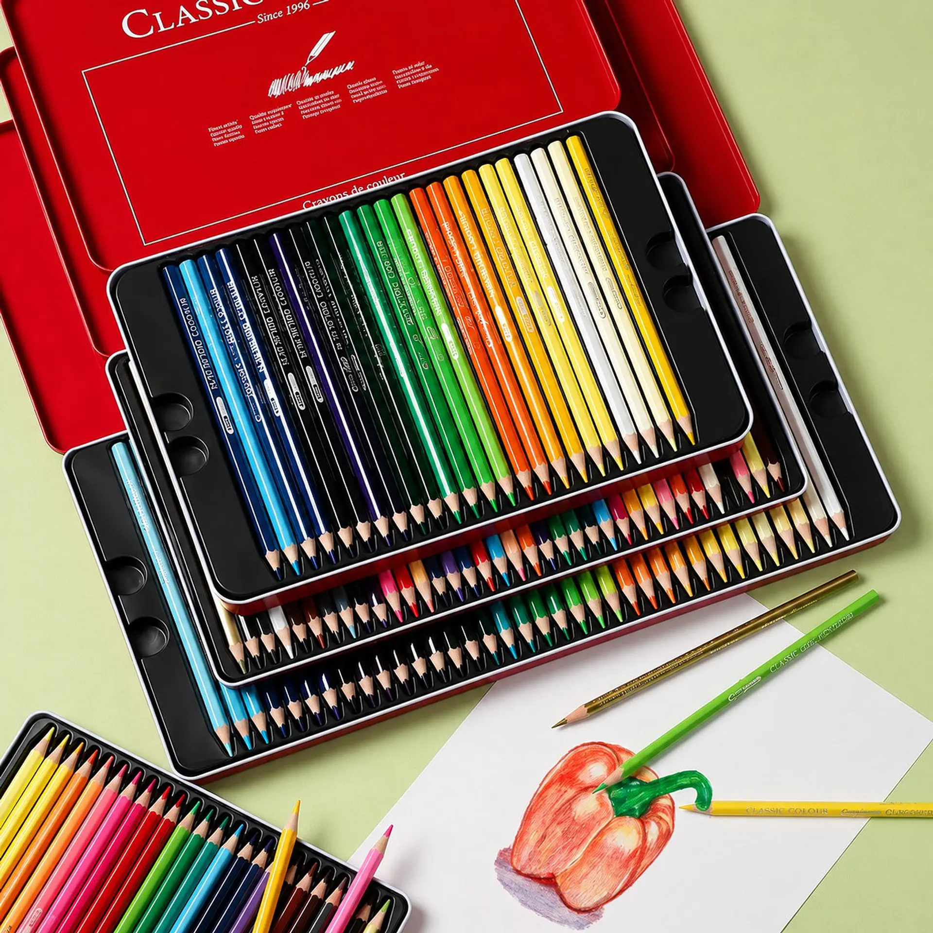 Set 120 Lápices de Colores Giorgione Classic Caja Metálica 3