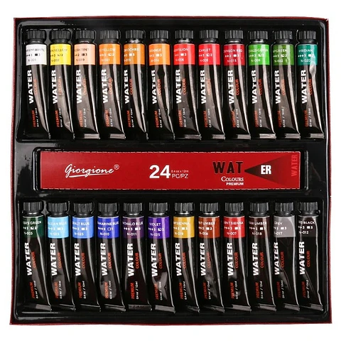 Set 24 Acuarelas en Tubo Giorgione G-WC2401 de 12 ml