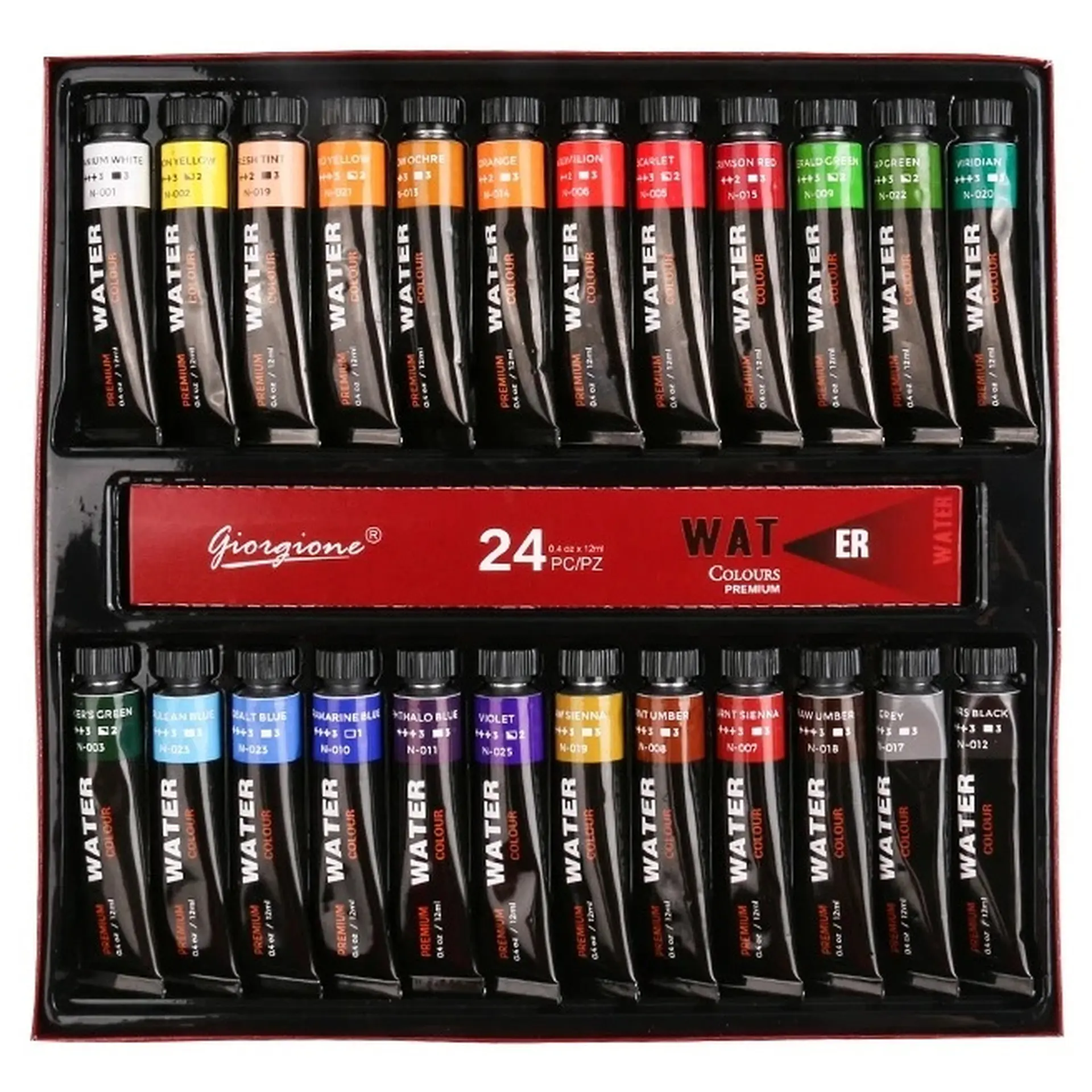 Set 24 Acuarelas en Tubo Giorgione G-WC2401 de 12 ml 1