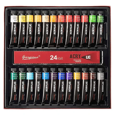 Set 24 Pinturas Acrílicas Giorgione G-AC2405 Tubos 12 ml