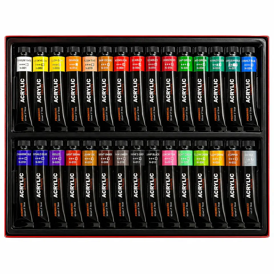 Set 30 Pinturas Acrílicas Giorgione G-AC3005 con Metálicos 1