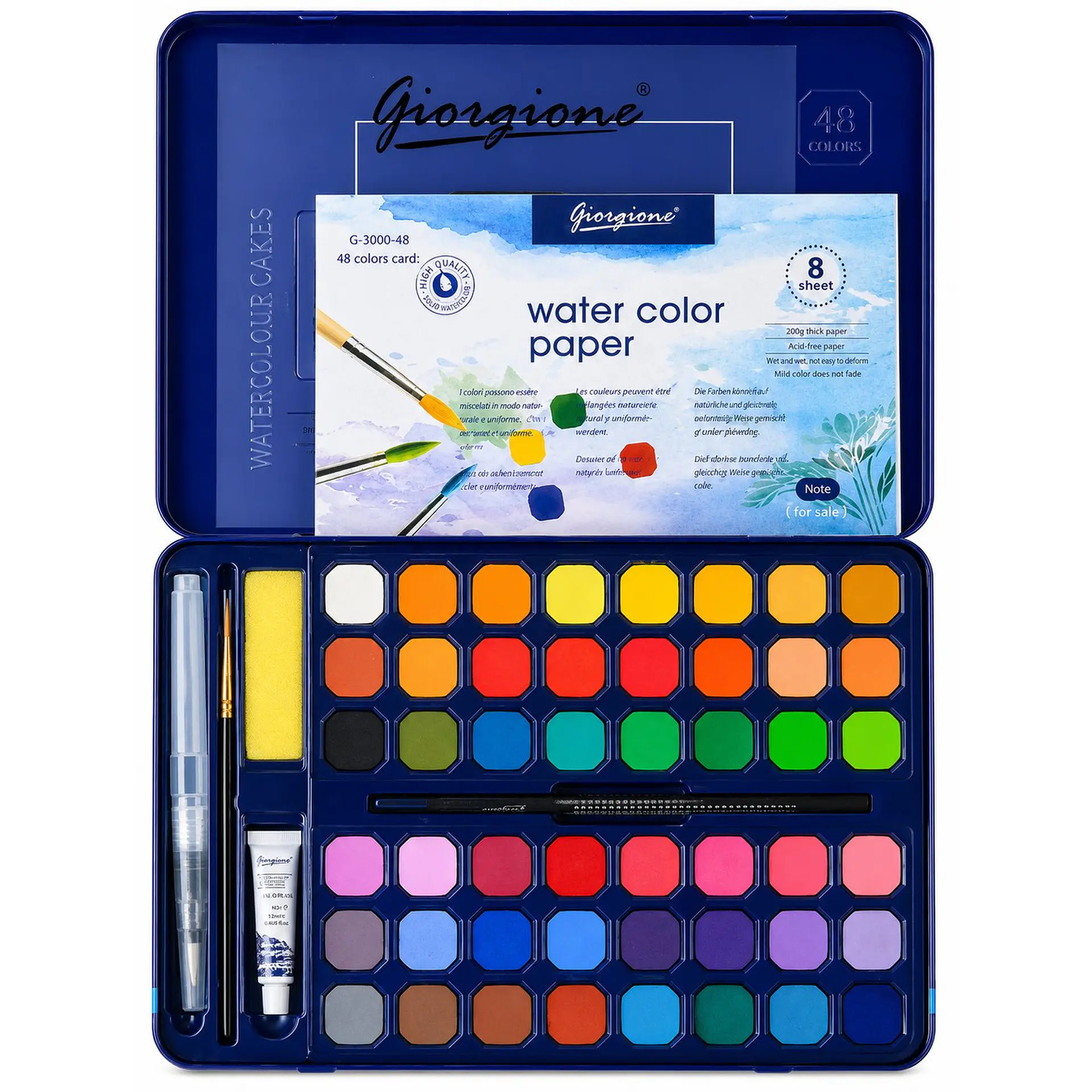 Set 48 Acuarelas en Pastilla Giorgione G-900 con Papel 1