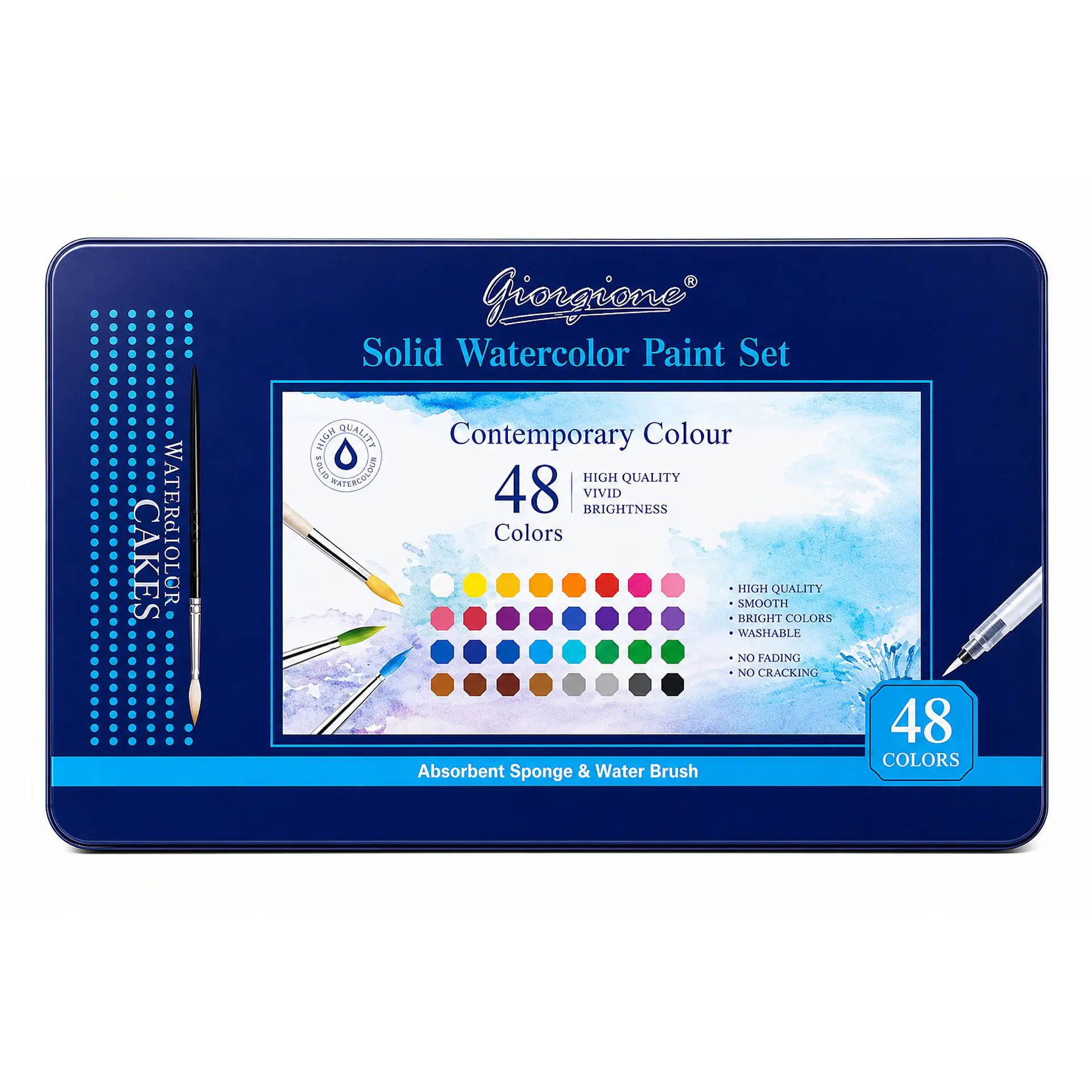 Set 48 Acuarelas en Pastilla Giorgione G-900 con Papel 2