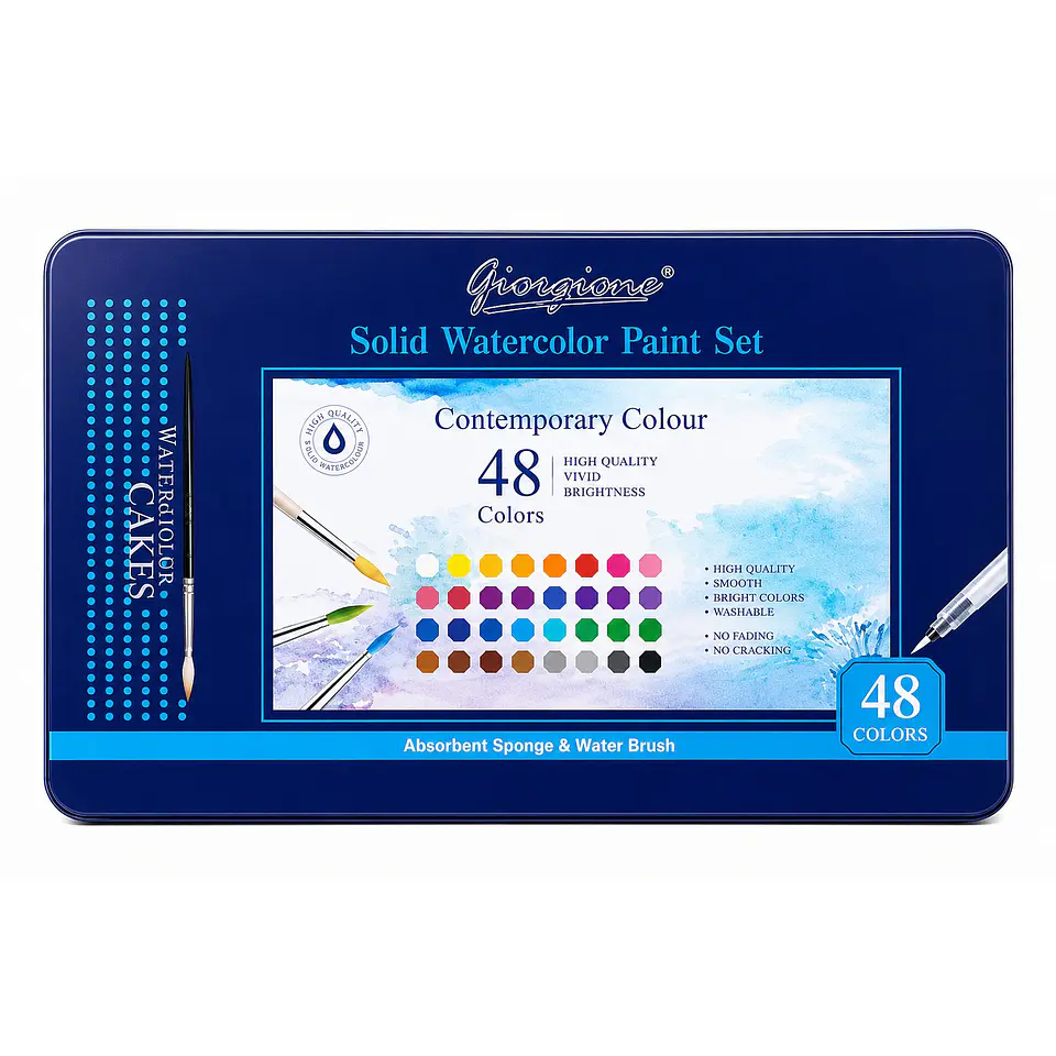 Set 48 Acuarelas en Pastilla Giorgione G-900 con Papel 2