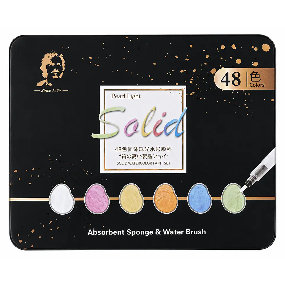 Set 48 Acuarelas Perladas y Clásicas Giorgione Pearl Light 1