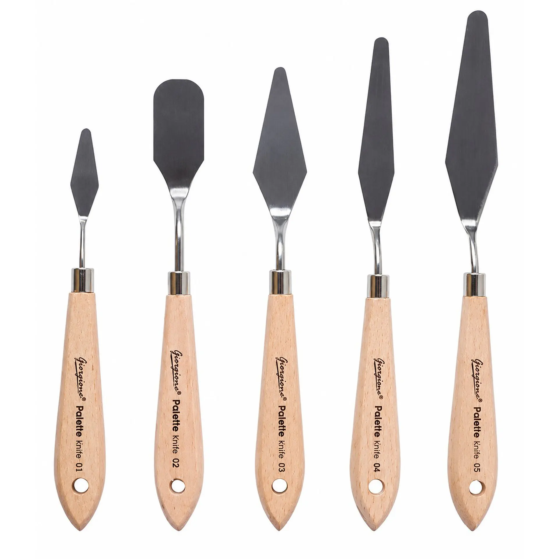 Set 5 Espátulas de Paleta Giorgione G-WD Mango de Madera 1