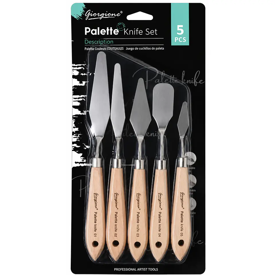 Set 5 Espátulas de Paleta Giorgione G-WD Mango de Madera 4
