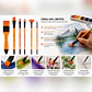 Set 6 Pinceles Giorgione G-A8010 100% Nylon Mango Naranja - Miniatura 2