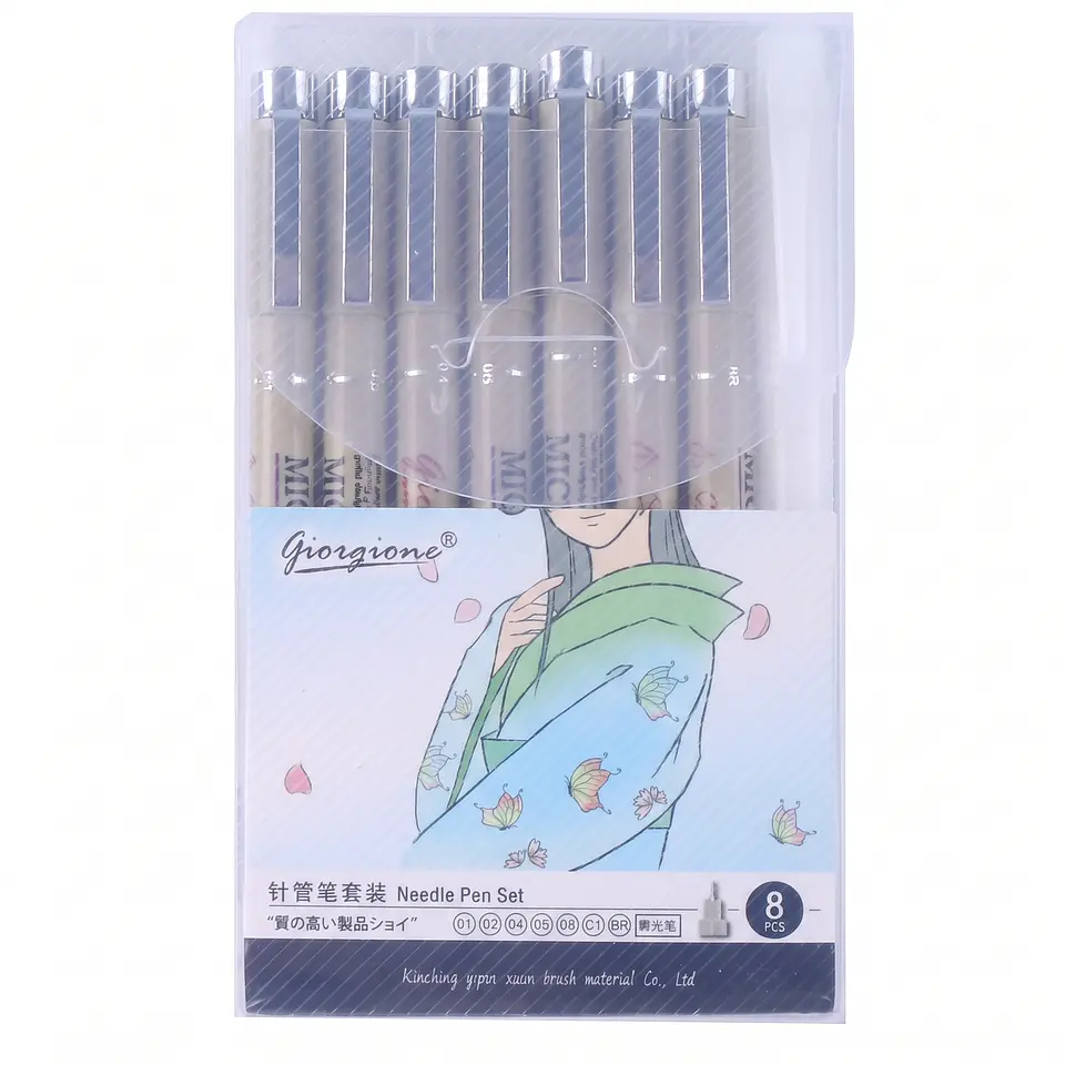 Estilógrafos Giorgione ZG008 Set 8 Piezas con Punta Blanda 1