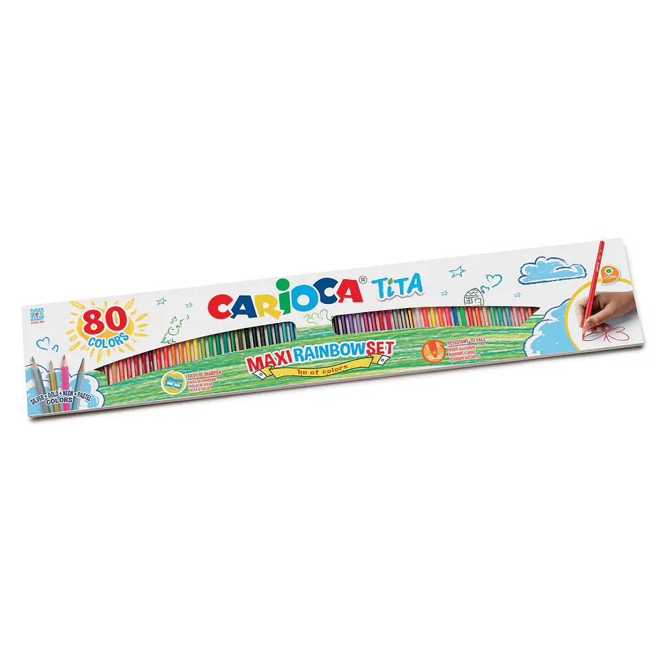 Set 80 Lápices de Colores Carioca Tita Maxi Rainbow 1 Metro 1