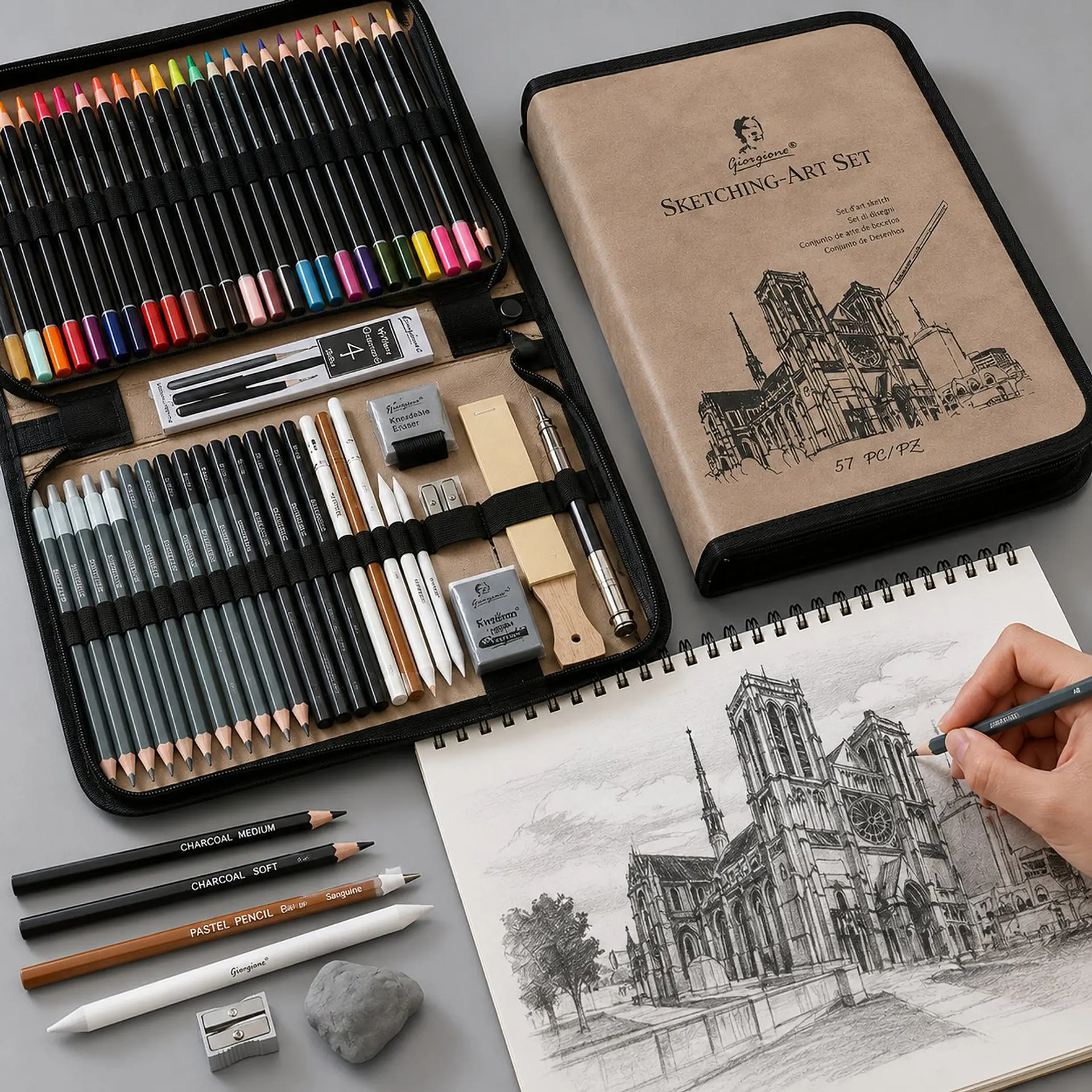 Set de Artista Giorgione 57 Piezas Lápices en Estuche 2