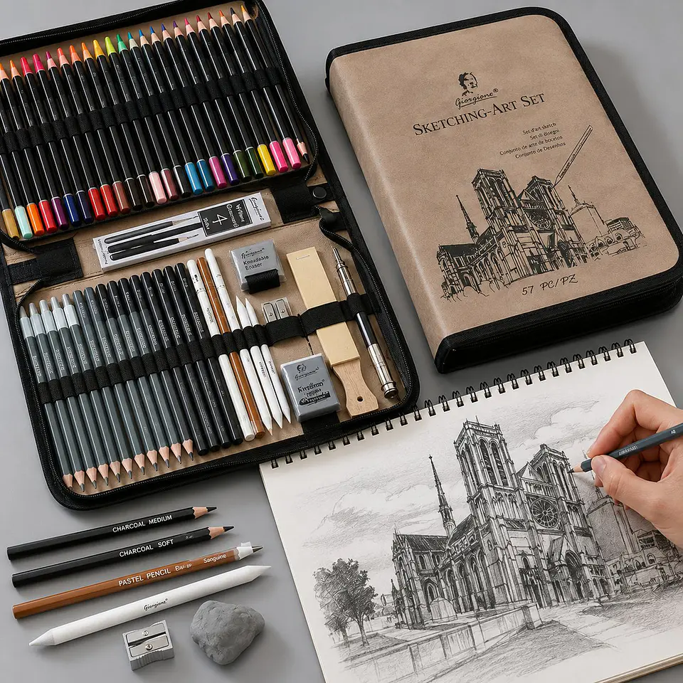 Set de Artista Giorgione 57 Piezas Lápices en Estuche 2