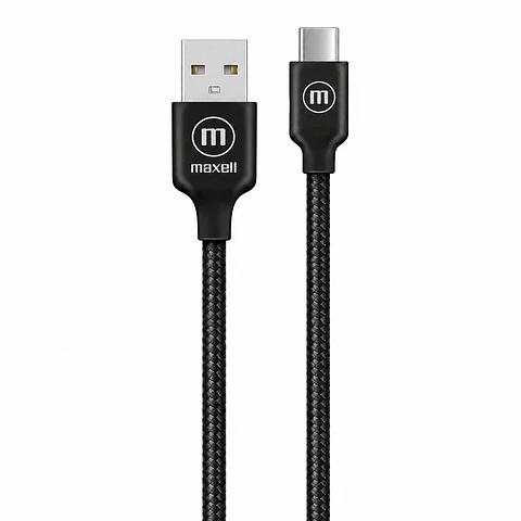 Cable Trenzado USB-A a USB-C Maxell BRACB-2M 2 m Negro