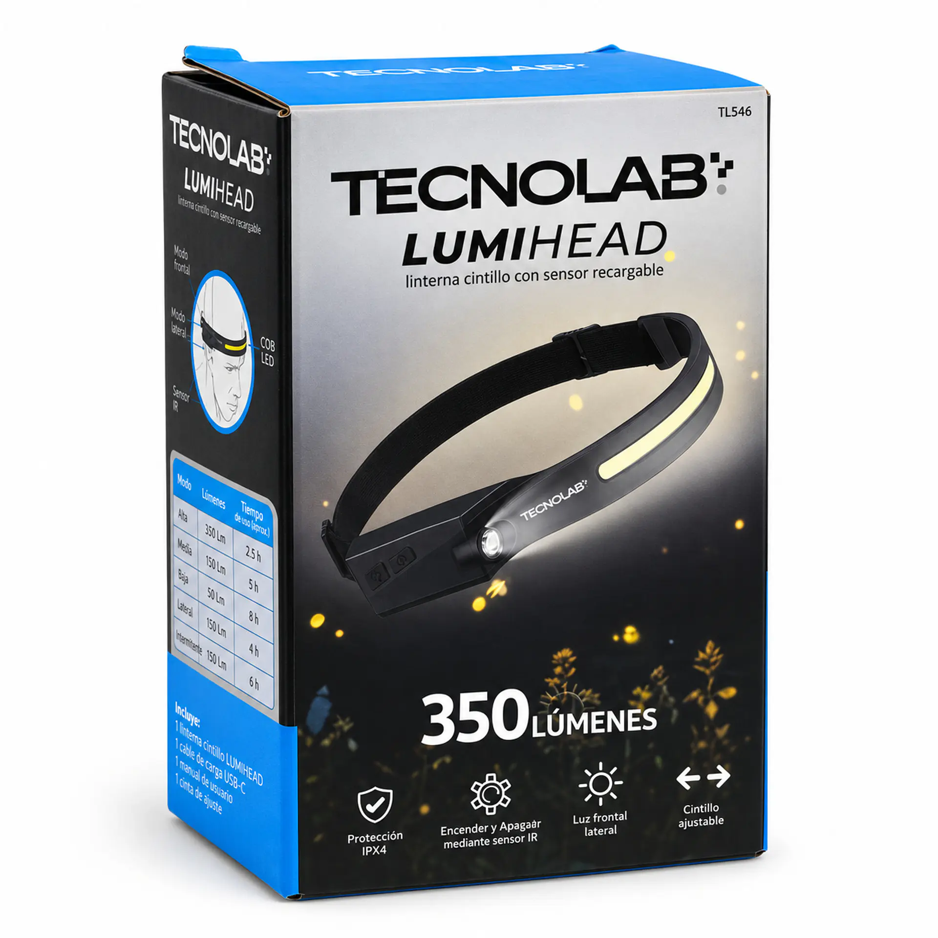 Linterna Cintillo LED Recargable Sensor Tecnolab TL546 5