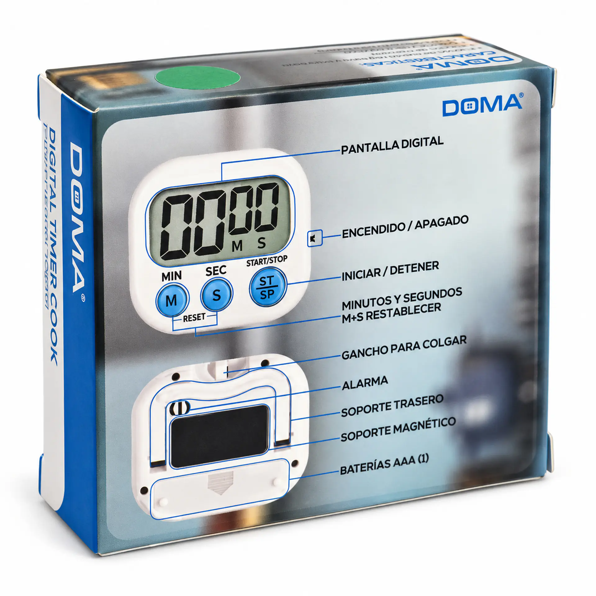 Temporizador Digital de Cocina Doma DM0050G Verde 6