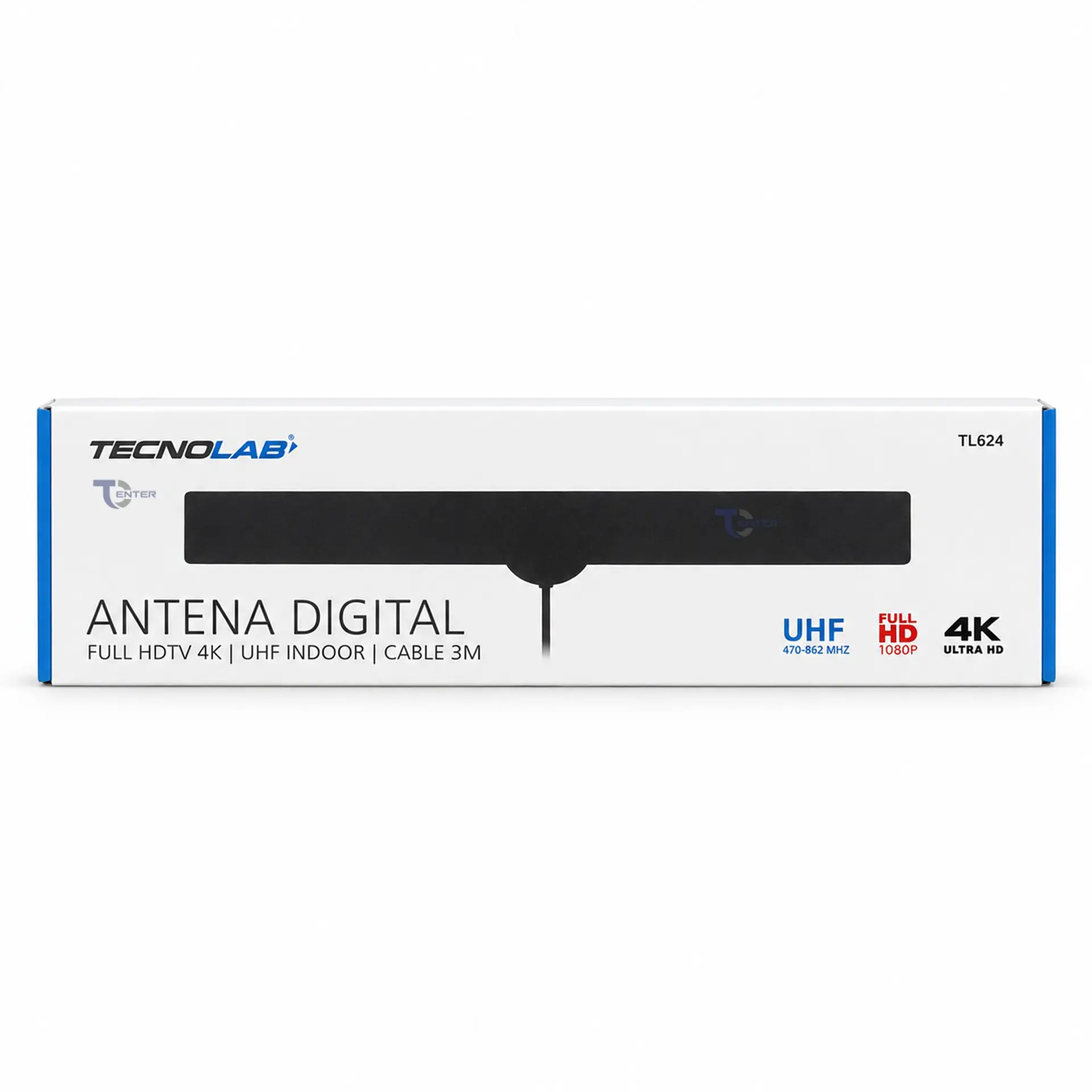 Mini Antena TV Digital Tecnolab Slim TL624 Cable 3 m 3