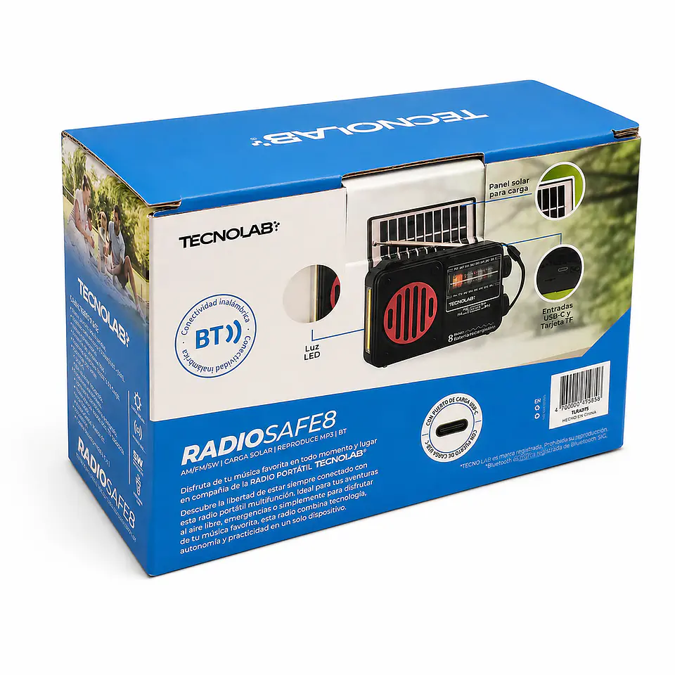 Radio Solar Bluetooth 8 Bandas Tecnolab TL847R 8