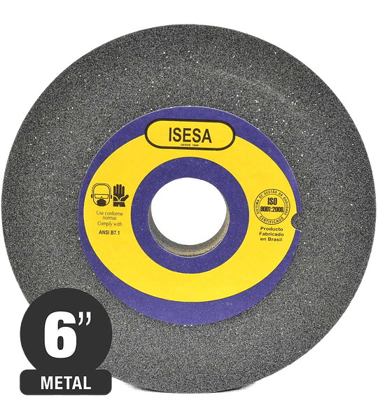  Piedra Esmeril Abrasiva Recta de 6" para Metales ISESA