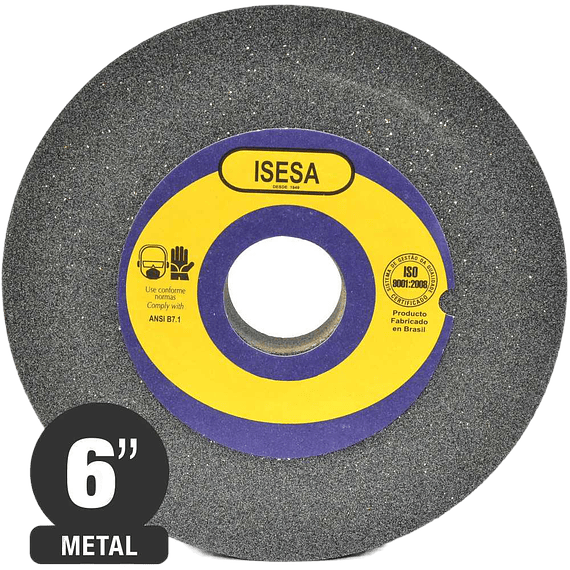  Piedra Esmeril Abrasiva Recta de 6" para Metales ISESA
