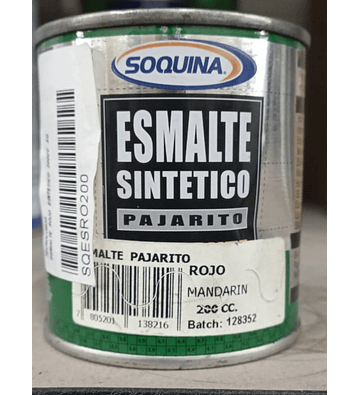 Esmalte Sintetico Rojo 200cc SOQUINA