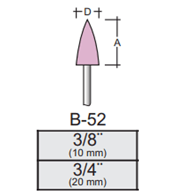 Piedra Montada B-52 Carburundum Espiga de 6MM