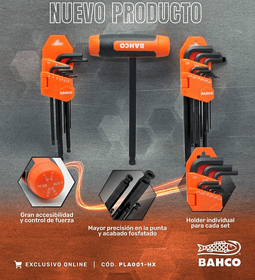 Juego De Llaves Allen Con Mango En mm y Pulg 19 PZAS