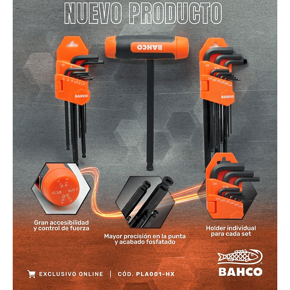 Juego De Llaves Allen Con Mango En mm y Pulg 19 PZAS