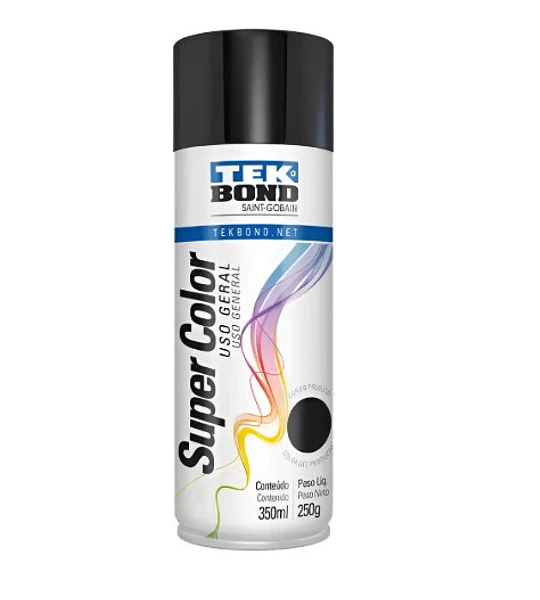 Esmalte Spray Acrilico Negro Mate 350 Ml Tekbond