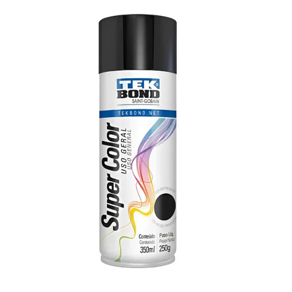 Esmalte Spray Acrilico Negro Mate 350 Ml Tekbond